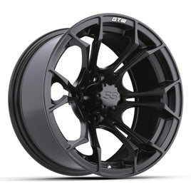 Wheel, Spyder 14x7 Matte Black W/SS Cap