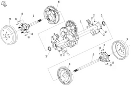 Kandi Kruiser Element OEM Rear Axle & Brake Components (4P)