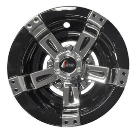 WHEEL COVER, 8" MAVERICK BLK/CHR