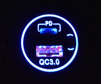 USB/USB-C DUAL FAST CHARGER- 12V