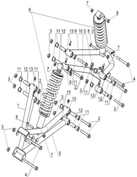 Kandi Innovator E10K UTV Rear Suspension Assembly