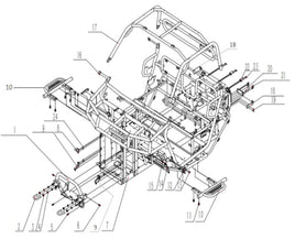 Kandi Innovator E10K UTV Frame Without Bent Pipe Assy