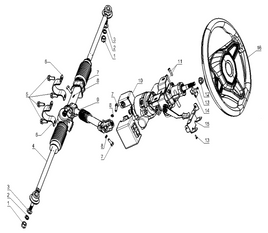 Kandi Cowboy E10K UTV Steering System Assembly