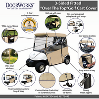 3-Sided Universal Fitted Golf Cart "Over the Top" Cover